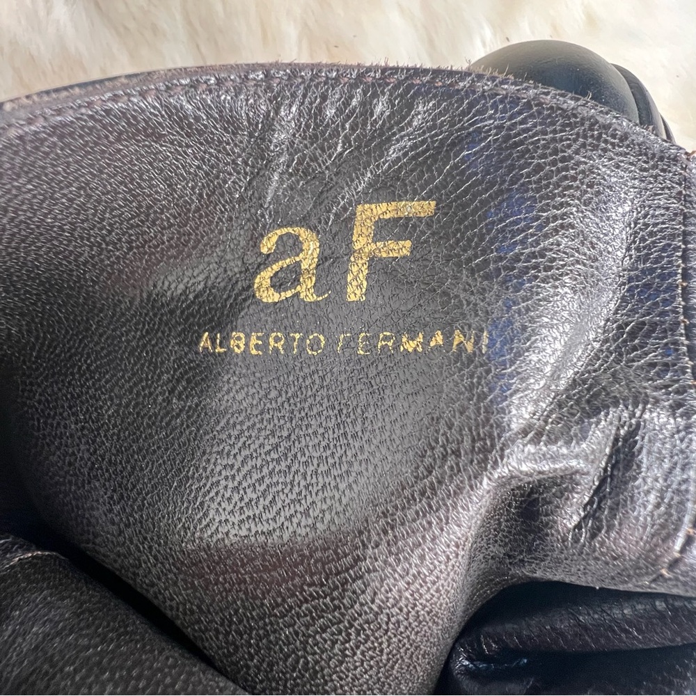 Alberto Fermani black leather tall high heel boot - Picture 11 of 13